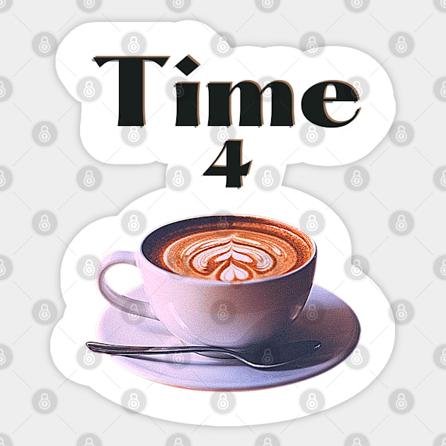 Time for a cup of Coffee or a Cappuccino Sticker by Blue Butterfly Designs 